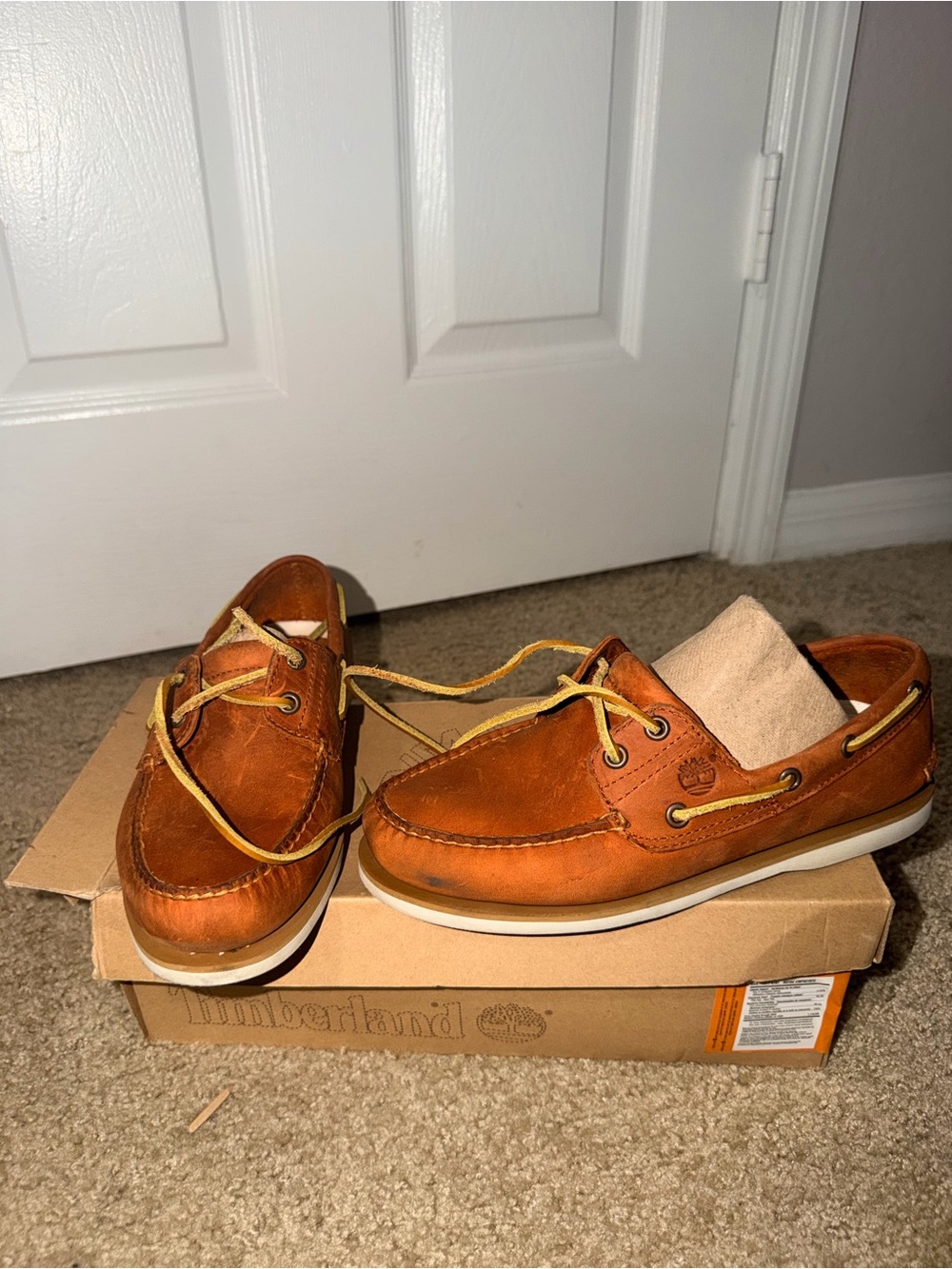 Timberland Classic 2-Eye Boat Shoes Men’s 8 Brown Leather 29597